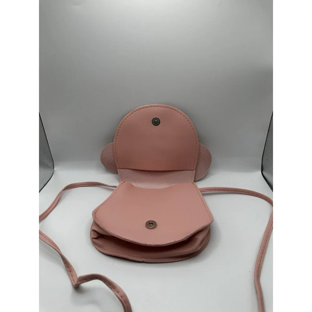 Pink Girl Crossbody Bag  Mouse Ear Bowknot Magnetic Snap Shoulder Strap Cute